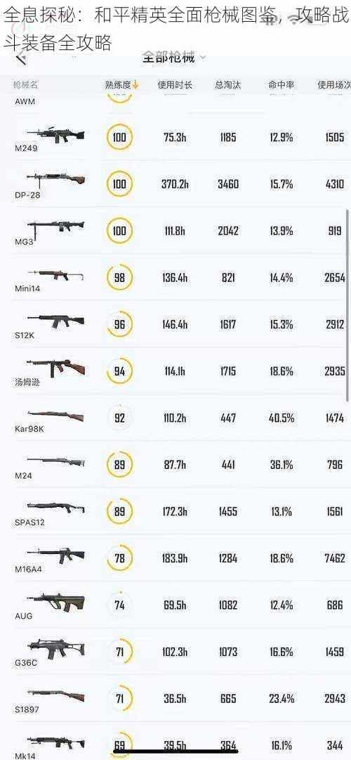 全息探秘：和平精英全面枪械图鉴，攻略战斗装备全攻略