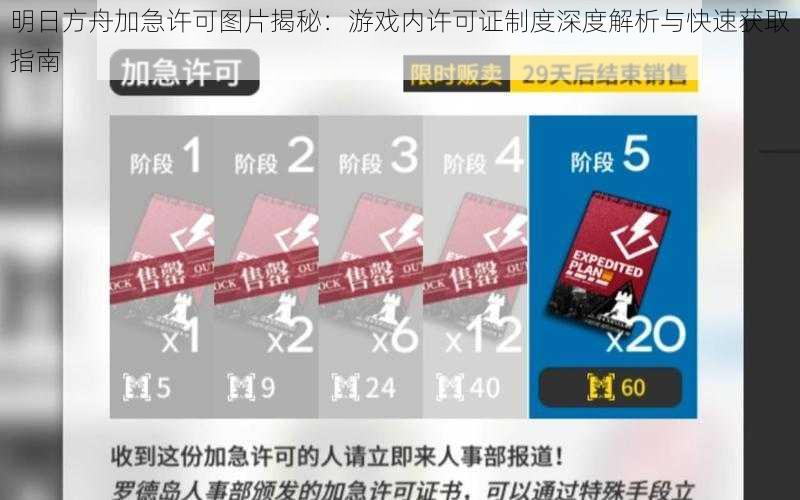 明日方舟加急许可图片揭秘：游戏内许可证制度深度解析与快速获取指南