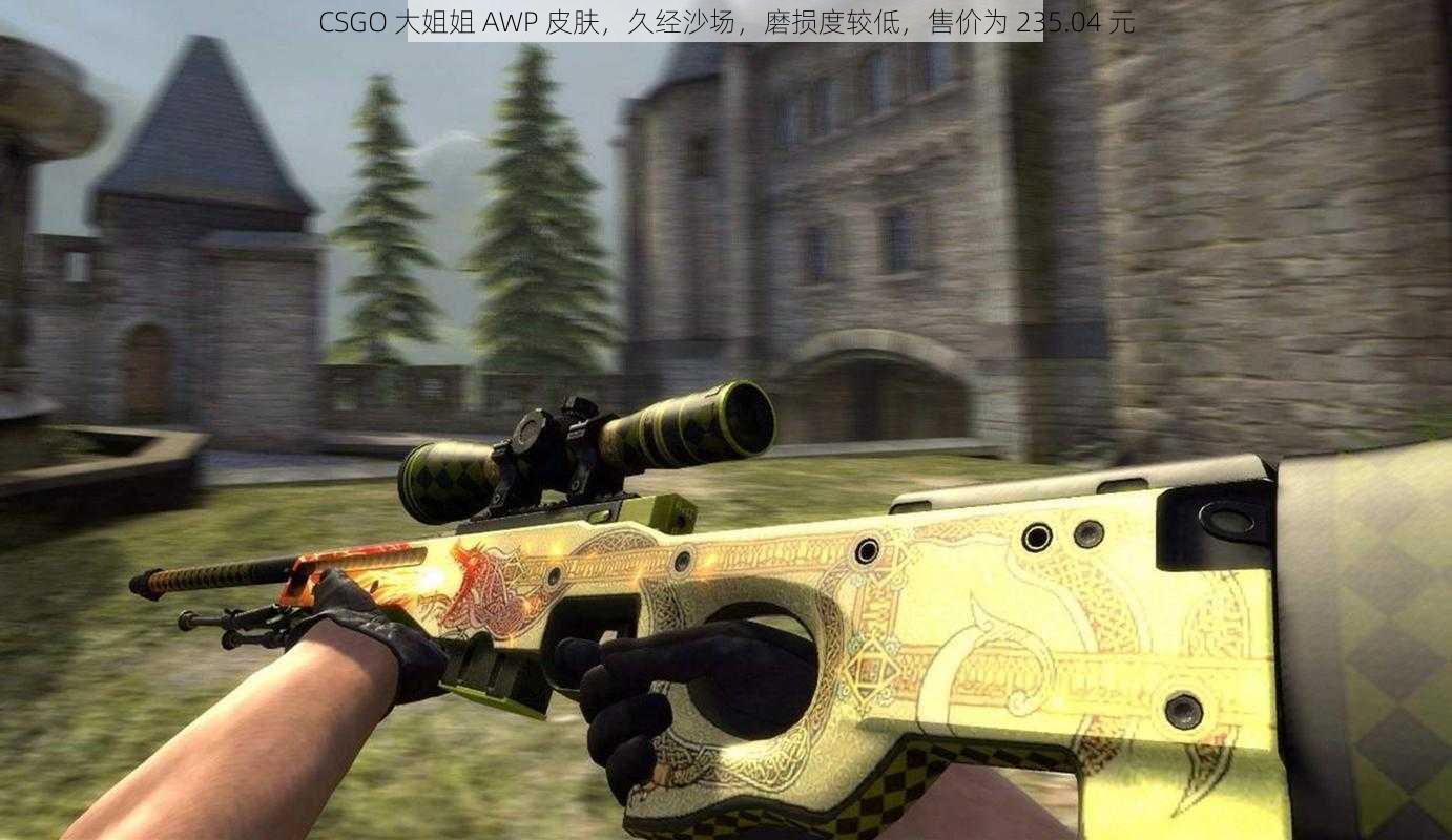 CSGO 大姐姐 AWP 皮肤，久经沙场，磨损度较低，售价为 235.04 元