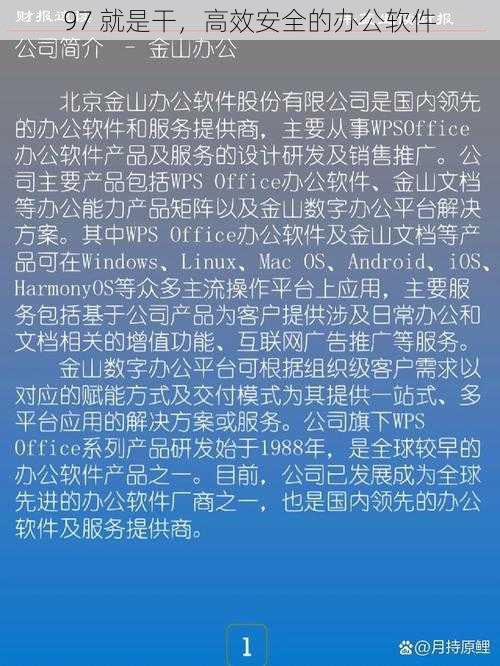 97 就是干,高效安全的办公软件