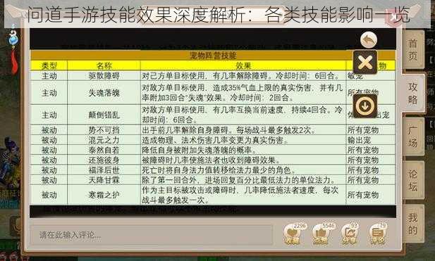 问道手游技能效果深度解析：各类技能影响一览