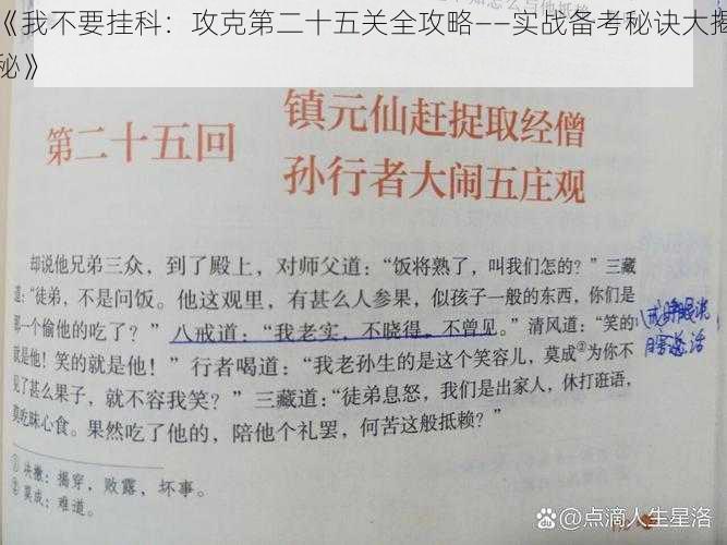 《我不要挂科：攻克第二十五关全攻略——实战备考秘诀大揭秘》