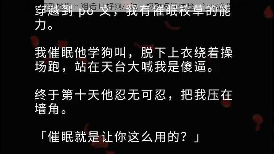 老师脔到她哭 h 粗话 H 好爽小说：极致阅读体验，让你欲罢不能