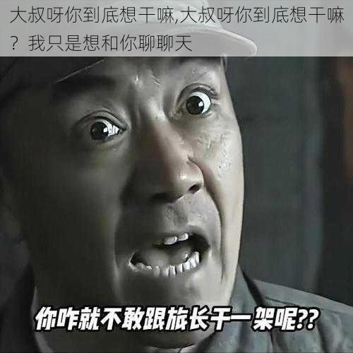 大叔呀你到底想干嘛,大叔呀你到底想干嘛？我只是想和你聊聊天