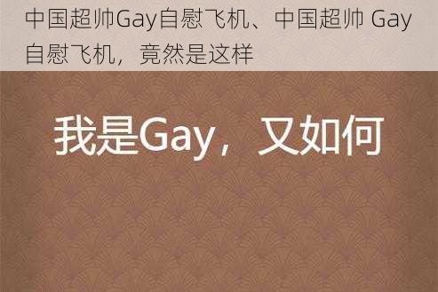 中国超帅Gay自慰飞机、中国超帅 Gay 自慰飞机，竟然是这样