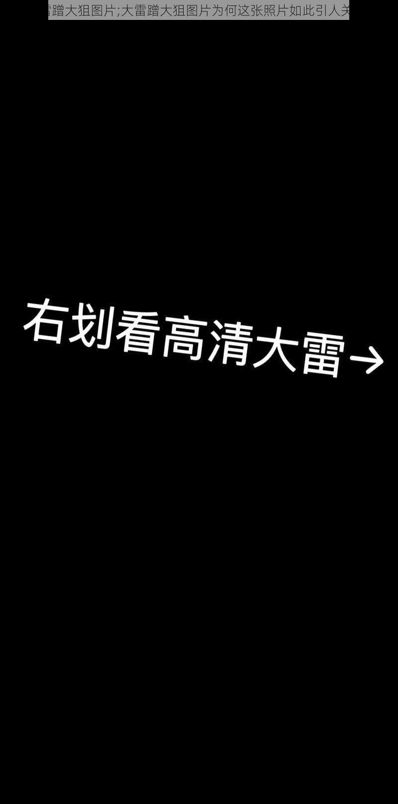 大雷蹭大狙图片;大雷蹭大狙图片为何这张照片如此引人关注？