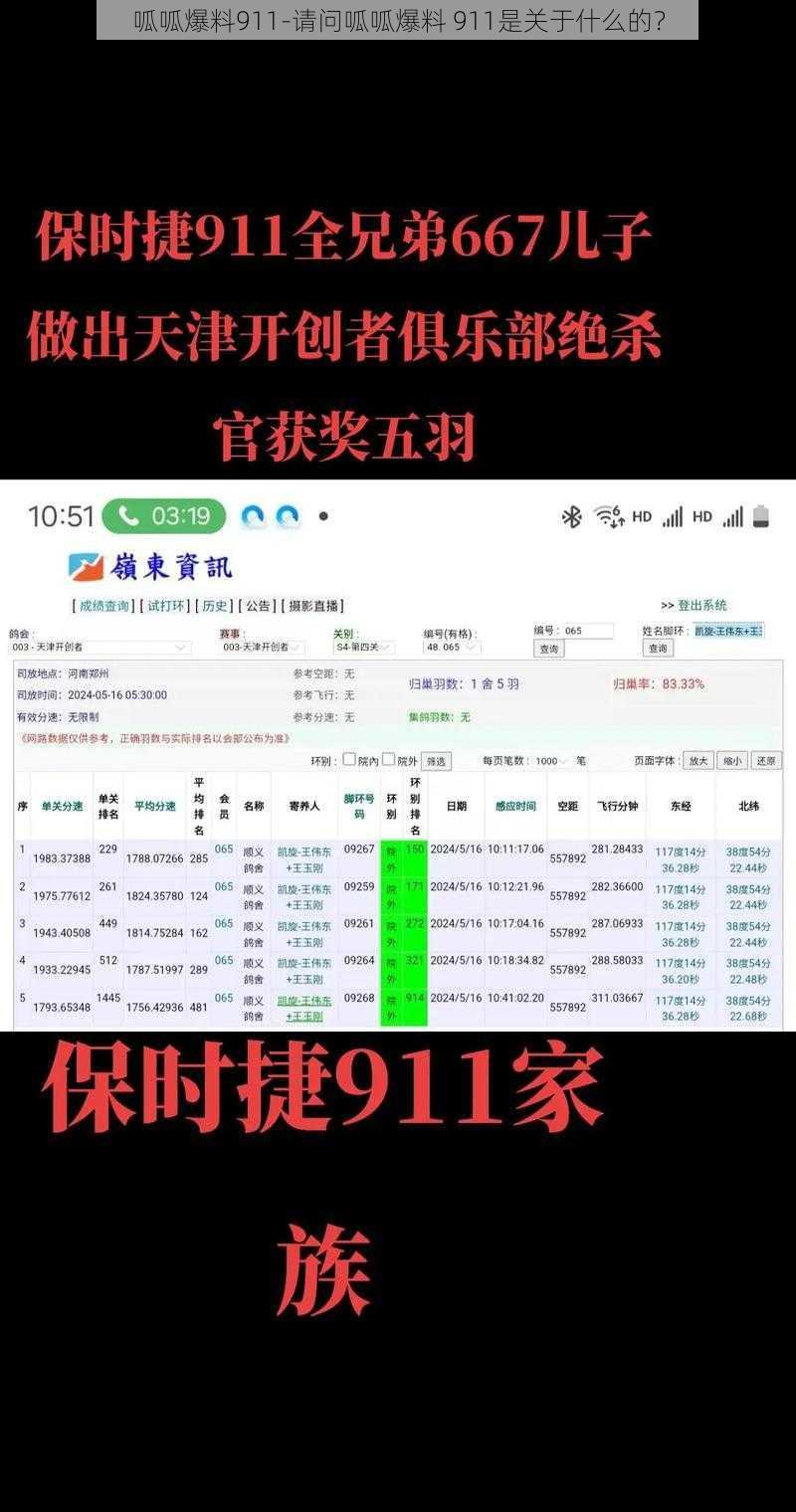 呱呱爆料911-请问呱呱爆料 911是关于什么的？