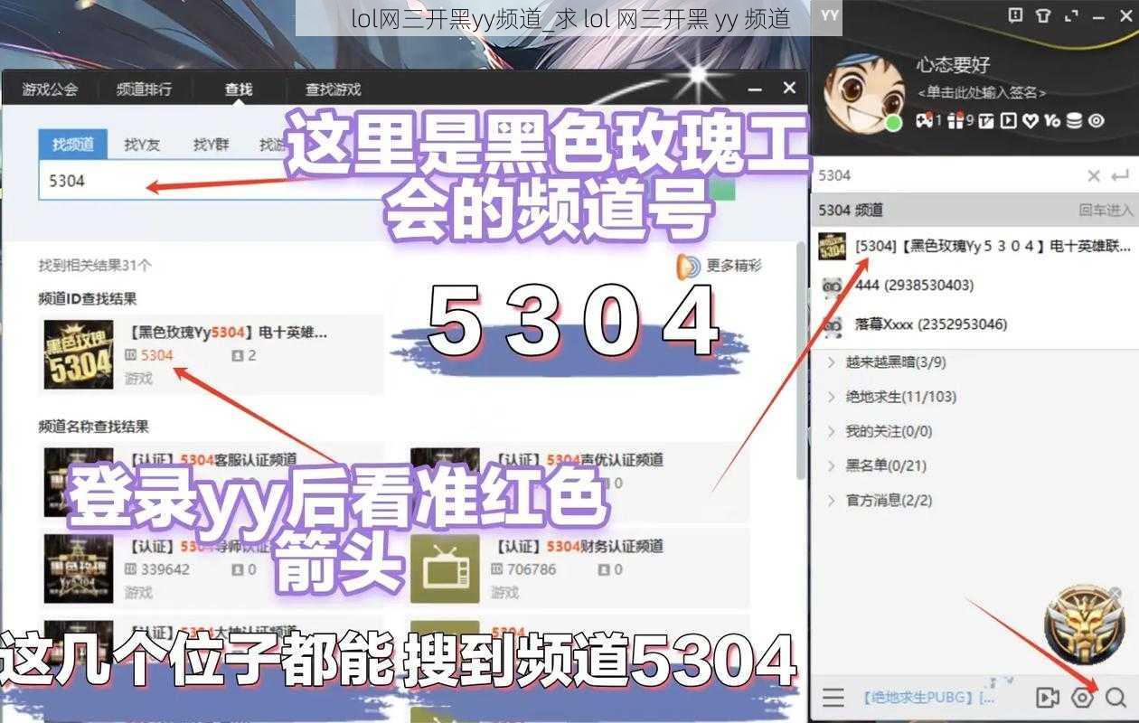 lol网三开黑yy频道_求 lol 网三开黑 yy 频道