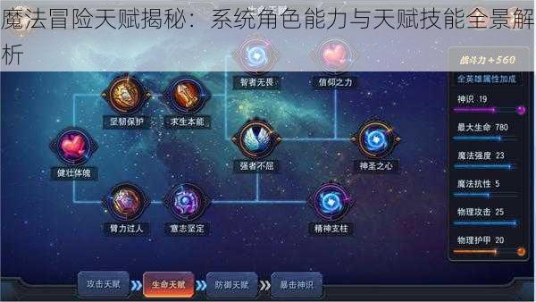 魔法冒险天赋揭秘：系统角色能力与天赋技能全景解析