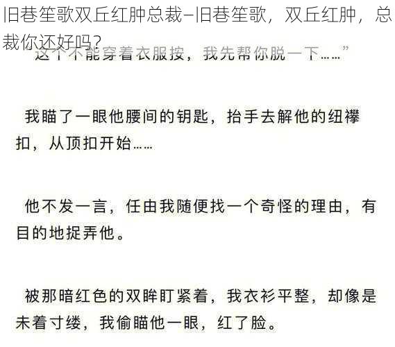 旧巷笙歌双丘红肿总裁—旧巷笙歌，双丘红肿，总裁你还好吗？