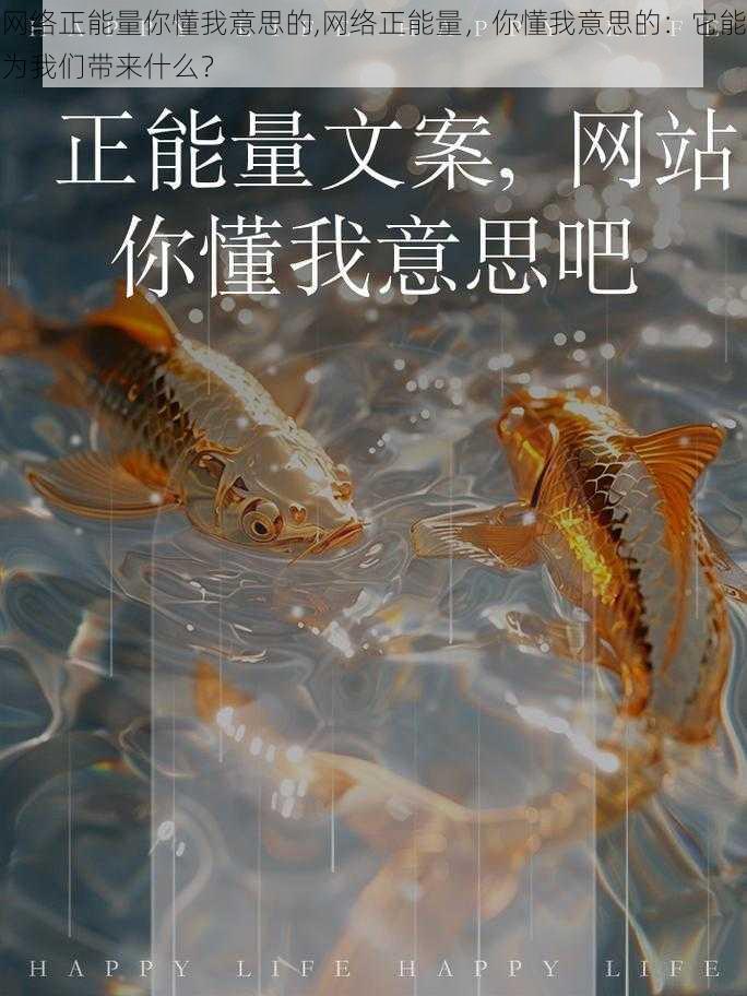 网络正能量你懂我意思的,网络正能量，你懂我意思的：它能为我们带来什么？