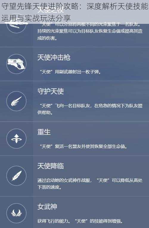守望先锋天使进阶攻略：深度解析天使技能运用与实战玩法分享